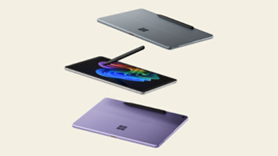 Two Surface Pro 2-in-1s with a detachable Surface Pro keyboard