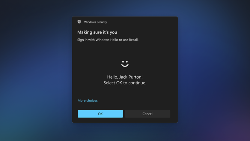 Windows Security pop up
