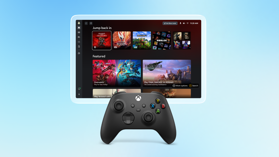 Windows 11 PC gaming setup with XBOX PC app and PC game library on screen
