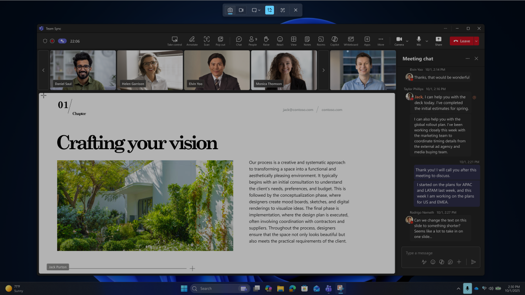Windows 11 simulated screens of Snipping Tool's Perfect Screenshot shown over a 4-screen flow