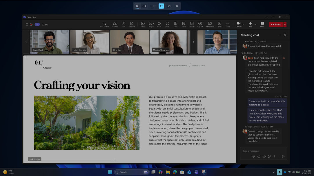 Windows 11 simulated screens of Snipping Tool's Perfect Screenshot shown over a 4-screen flow