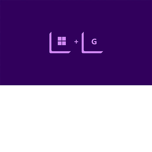 Windows-tangenten plus G-tangenten nedtryckt för att öppna Xbox Game Bar över Minecraft
