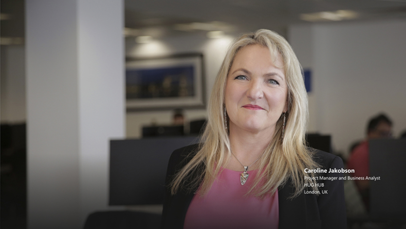 Person smiling in an office setting