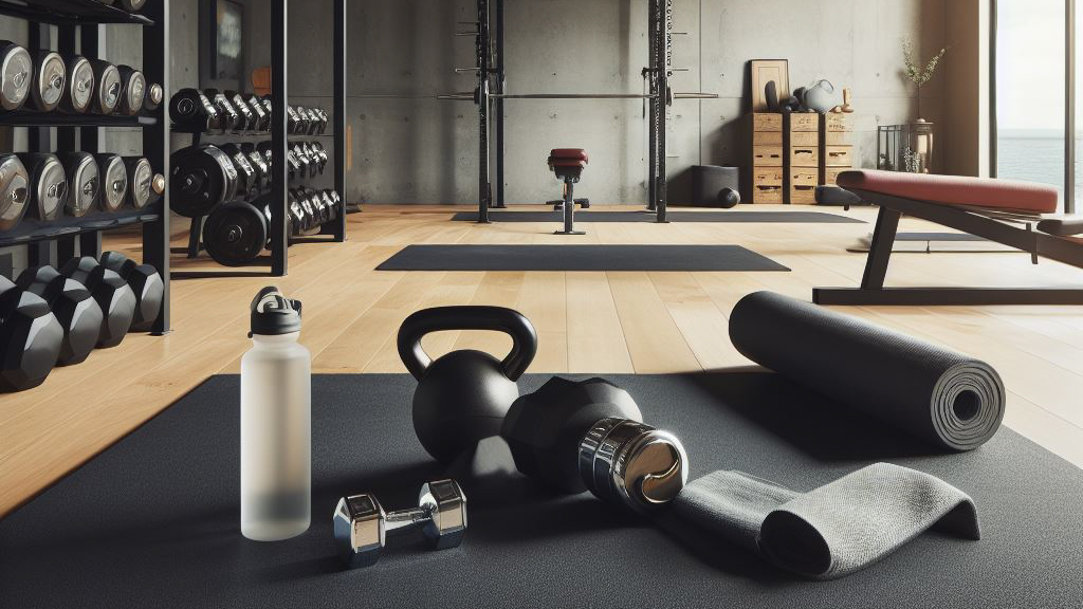 Workout studio with gym equipment