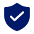 A blue shield graphic with a checkmark in it