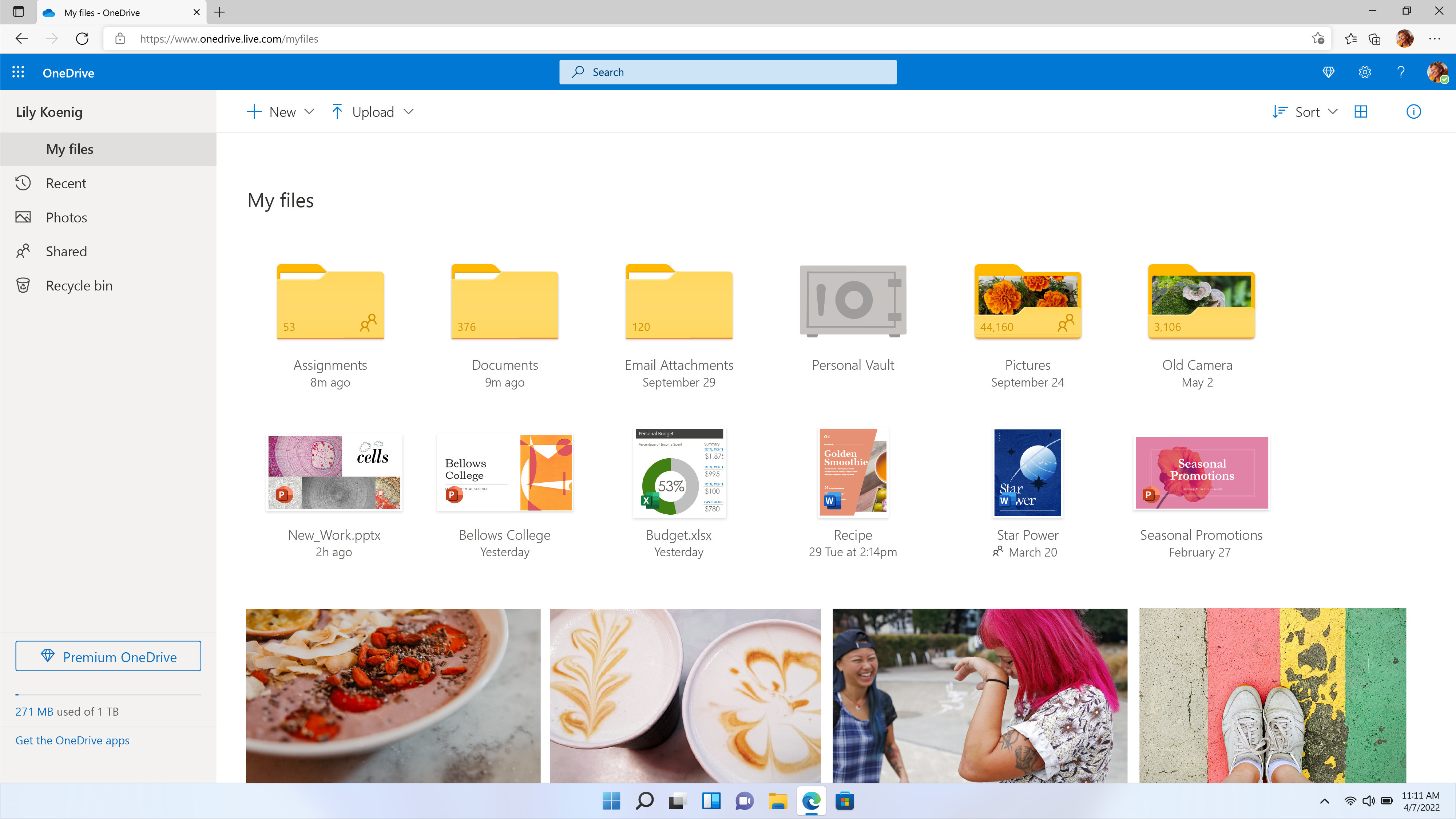 Microsoft OneDrive ファイル フォルダー