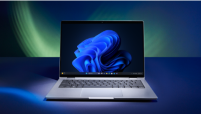 Image of a silver color Windows 11 Pro laptop device