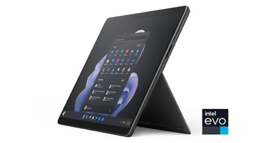 Darstellung eines Surface Pro 9 von der Seite