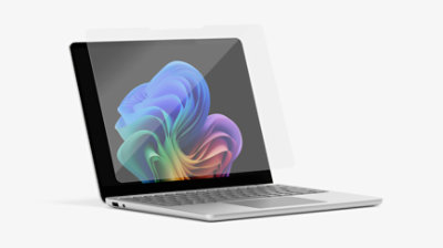 Open laptop met screenprotector