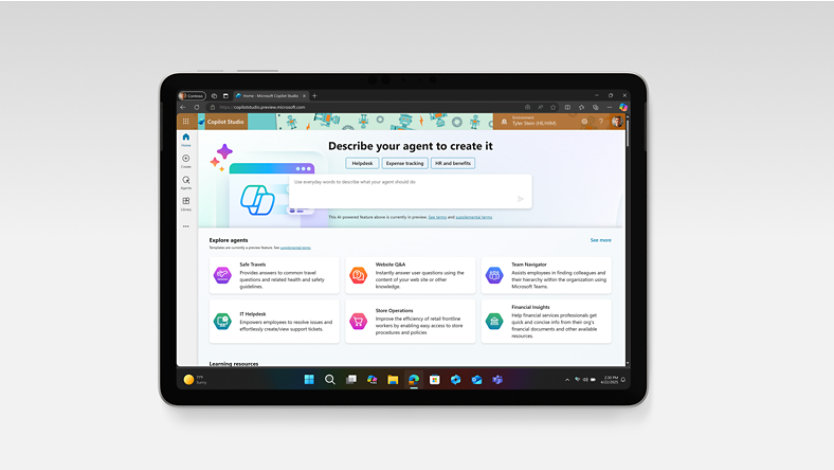 Copilot Studio を表示しているデバイス