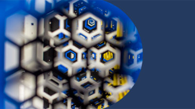 Image floue d’un motif hexagonal