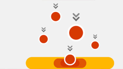 Roter Kreis mit grauem Pfeil