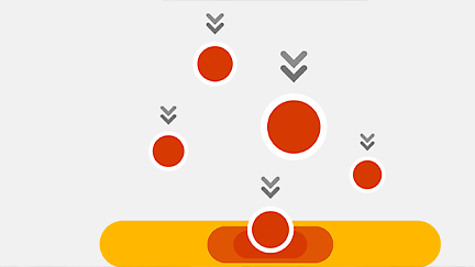 Red circles with gray arrow