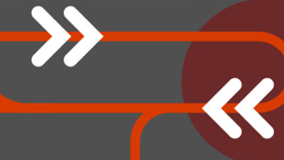 Rote und weiße Pfeile auf einem grauen Hintergrund