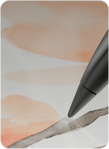 Digital pen drawing on an art canvas