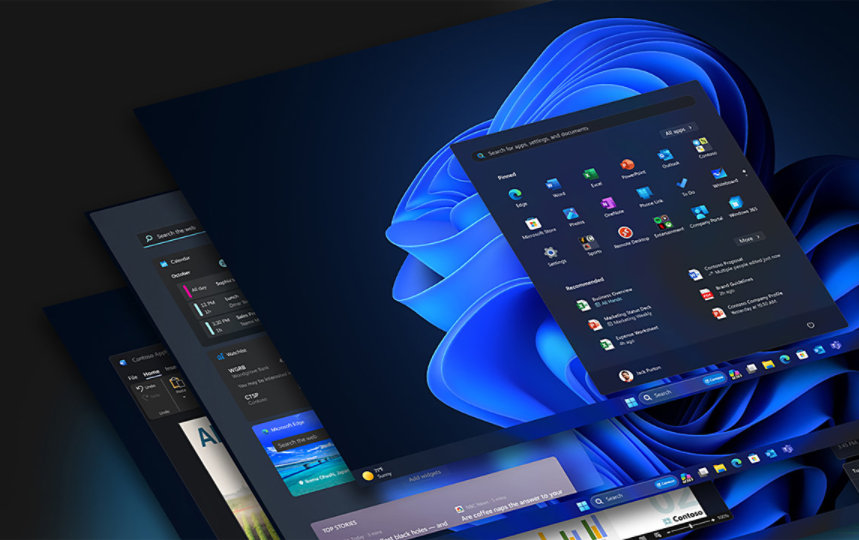 Visualization of screen desktop layers from a Windows 11 device