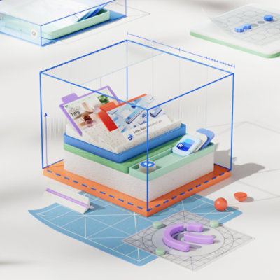 גרפיקה המתארת רכיבי ממשק מחשב, כולל יישומים וקבצים