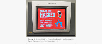 Defaced PLC at Pennsylvania water authority with Cyber Avengers logo, November 25