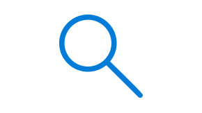 Blue illustration of a hand-held magnifying glass