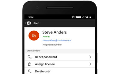 Photograph of a mobile device displaying the Users screen