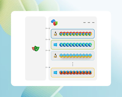 Ein digitaler Bildschirm mit einer gamifizierten Benutzeroberfläche mit farbigen Avataren und Symbolen, die in Zeilen angeordnet sind