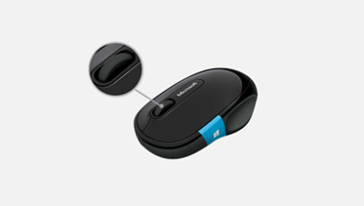 Side view of the Sculpt Comfort Mouse highlighting center finger dial.