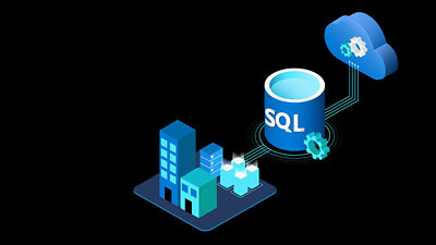 Illustration of SQL Server connecting a business to Azure