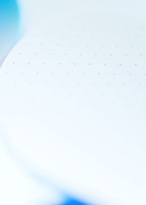 Close-up of a partially visible compact disc with a blue gradient on a dotted white background.