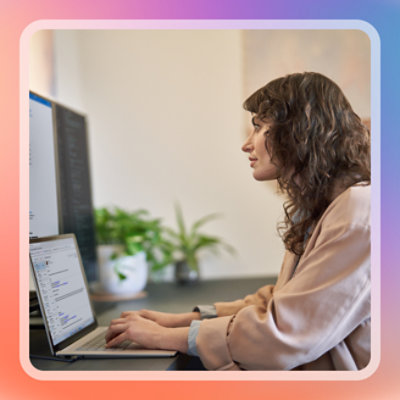 A person working on laptop