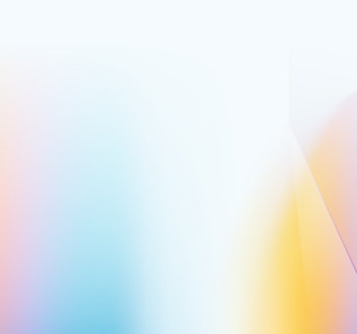 Een zacht gemengde kleurovergang met lichte pastelkleuren die van blauw en roze aan de linkerkant overgaan naar geel