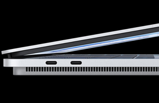 Close up of Surface Laptop Studio ports.