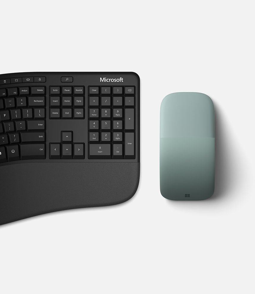 Surface Arc Mouse mit der Microsoft-Tastatur.