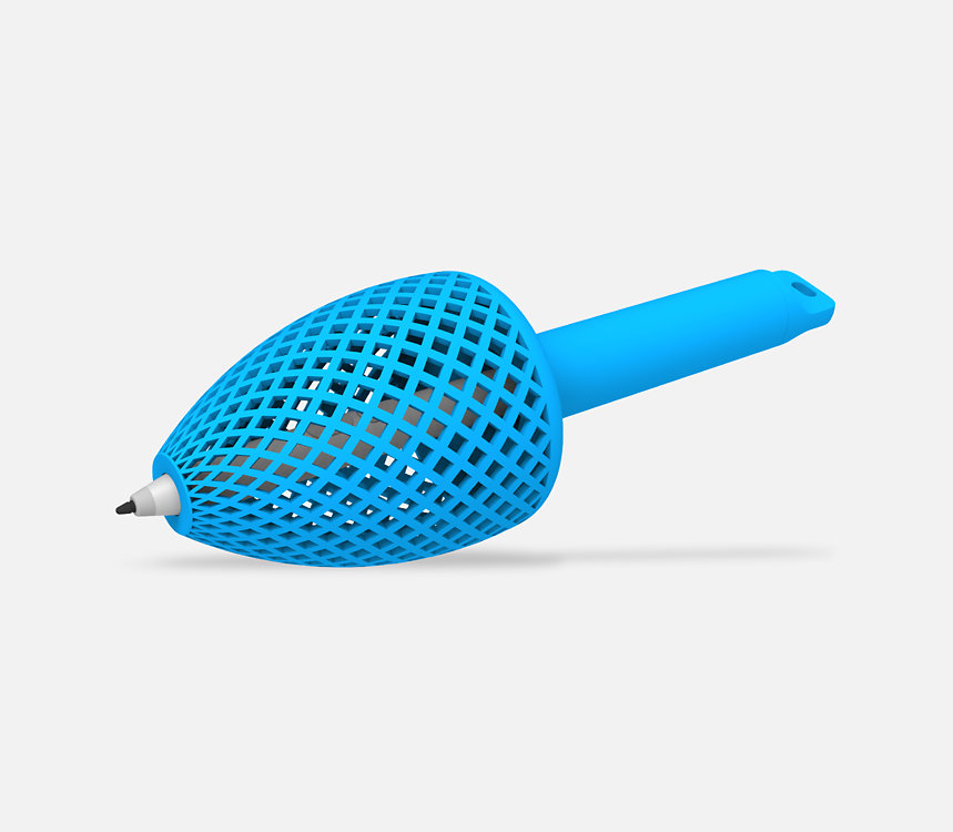 Microsoft Business Pen mit aufgesetztem Stiftgriff.