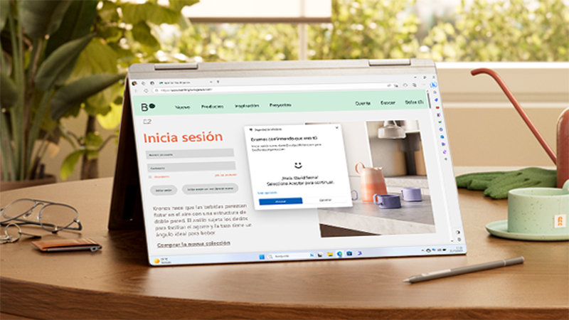 An open PC with a login screen
