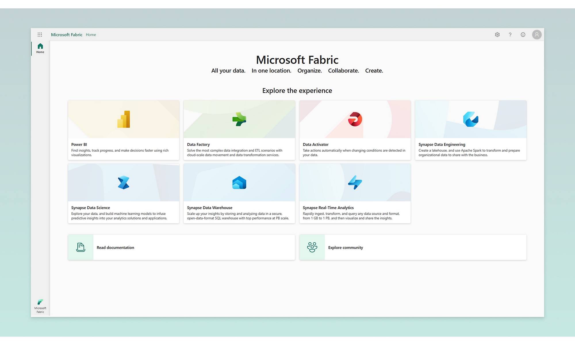 Microsoft Fabric-Startseite
