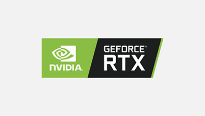 An NVIDIA Geforce R T X graphics badge.