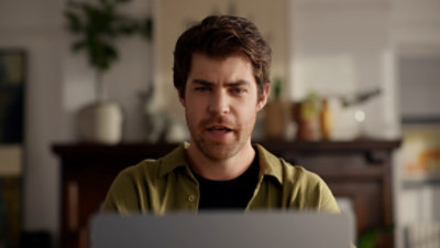 A man saying “Hey Copilot, can you show me that visual?”