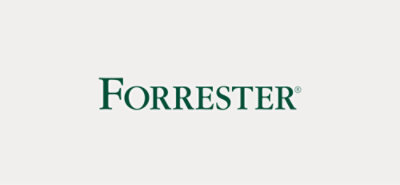 Logo of forrester, featuring the company name in green serif font on a white background.