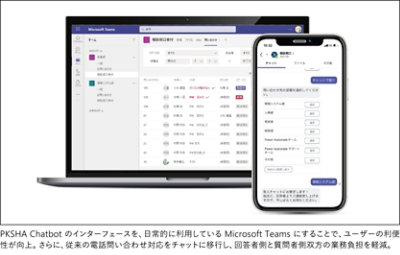 PKSHA Chatbot のインターフェース画面