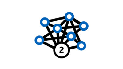 Icon of a several dots interconnected by lines with the number 2