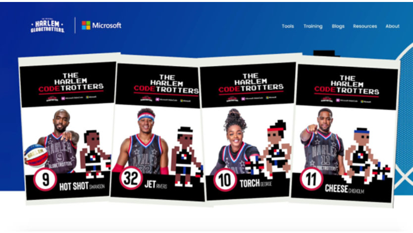 Four posters featuring Hot Shot Swanson, Jet Rivers, Torch George, and Cheese Chisholm as the Harlem Codetrotters.