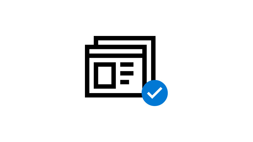 Icon of documents and a check mark