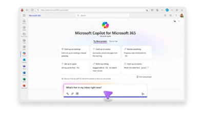 A screenshot of the user interface of the Microsoft 365 Copilot app.