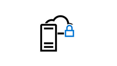 Icon representing document security on the cloud.