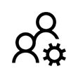 A user icon with a gear next to it.