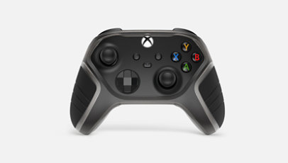 An Xbox controller featuring swappable grip pads.