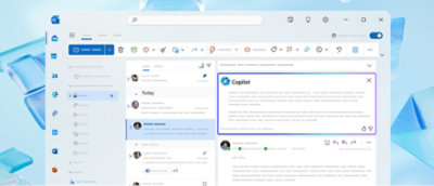 Una pantalla de ordenador de correo con mensaje de Copilot