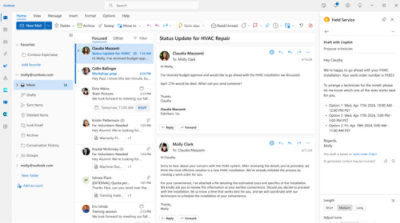Una ventana que muestra Microsoft Outlook abierto en ella.