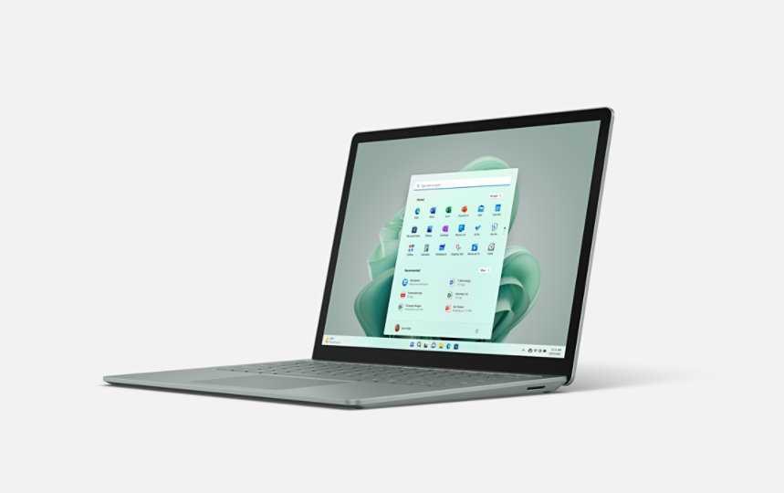 A Surface Laptop 5 in Sage.