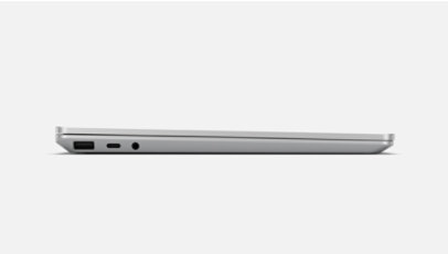 A view of Surface Laptop Go 2 from the side reveals the port options.